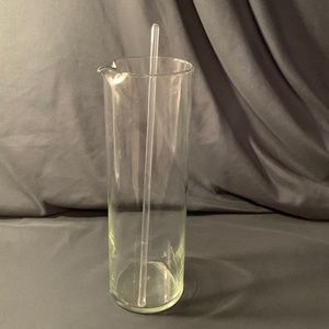Glass Drink Pitcher with Stir Stick Bar Accessories